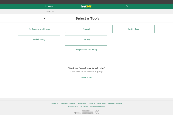 Bet365 support