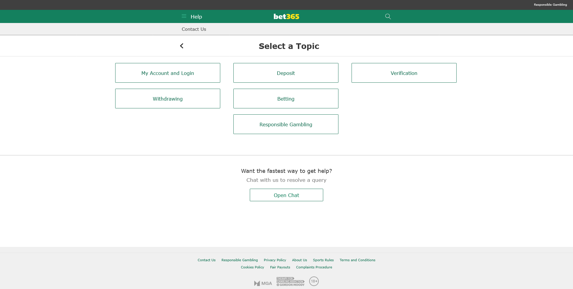 Bet365 support
